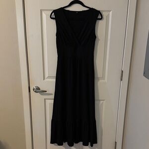 Black Cotton Sleeveless Dress